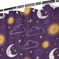 thumbnail image 3 of Purple Sun Moon Cloud Star Pattern Shower Curtain 36"x72" ,Bathroom Decorative Shower Curtains Set with 12 Hooks,Modern Waterproof Washable Shower Curtain, 3 of 6
