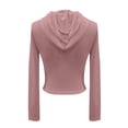 thumbnail image 6 of Vinsonshop Women's Lightweight Zip Up Hoodie Drawstring Long Sleeve Cropped Jacket (S-XXL), 6 of 6