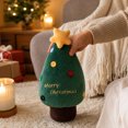thumbnail image 5 of Green Christmas Tree Plush Throw Pillow, Soft Xmas Tree Shaped Decorative Cushion with Yellow Star and Colorful Buttons, Embroidered Merry Christmas Accent Pillow for Sofa Bedroom Holiday Decor, 5 of 7