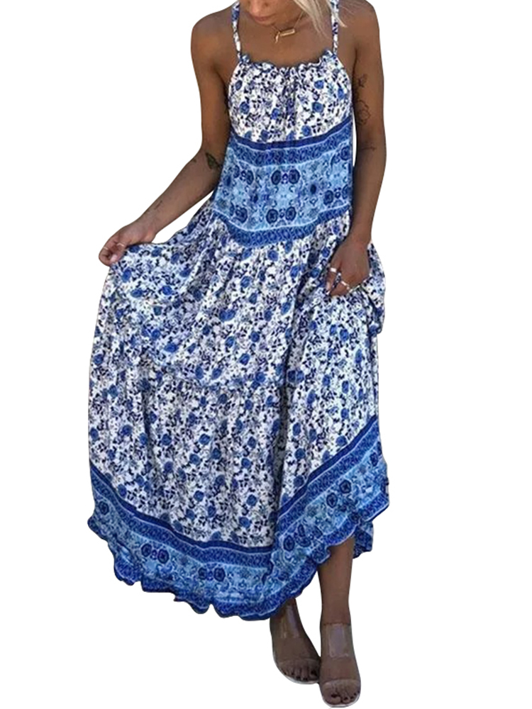 spaghetti strap pleated dress