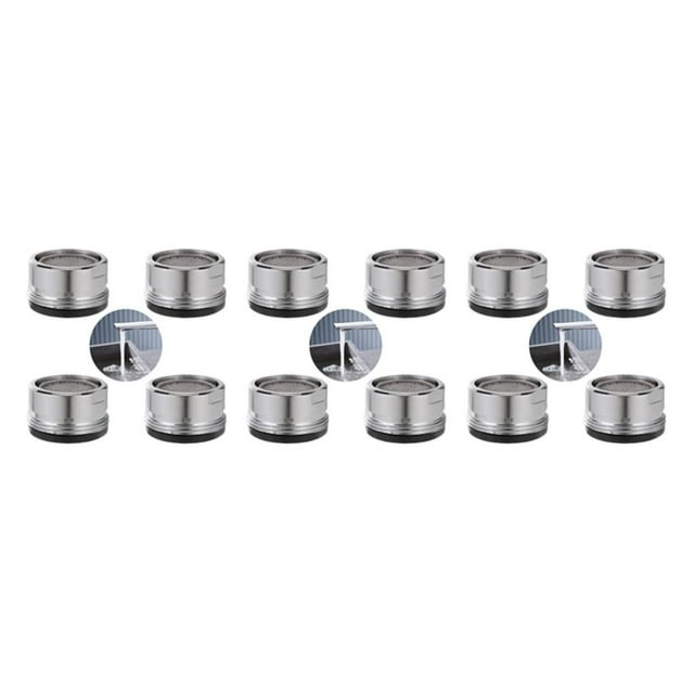 VONKY 4pack/lot Water Flow With Universal-fit Bathroom Aerator 4Pcs In 1 Pack Water Saving Aerator Silver 3Set