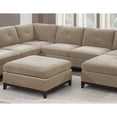 thumbnail image 4 of Miekor Furniture Camel Chenille Fabric Modular Sectional 9pc Set Living Room Furniture Corner Sectional Couch 3x Corner Wedge 4x Armless Chairs and 2x Ottomans Tufted Back Exposed Wooden Base W5U357, 4 of 9
