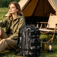 thumbnail image 3 of Heavy-Duty 20-25L Outdoor Hiking Backpack with Python Pattern Oxford Fabric for Camping Travel and Adventures, Brown, 1 Pack, 3 of 5