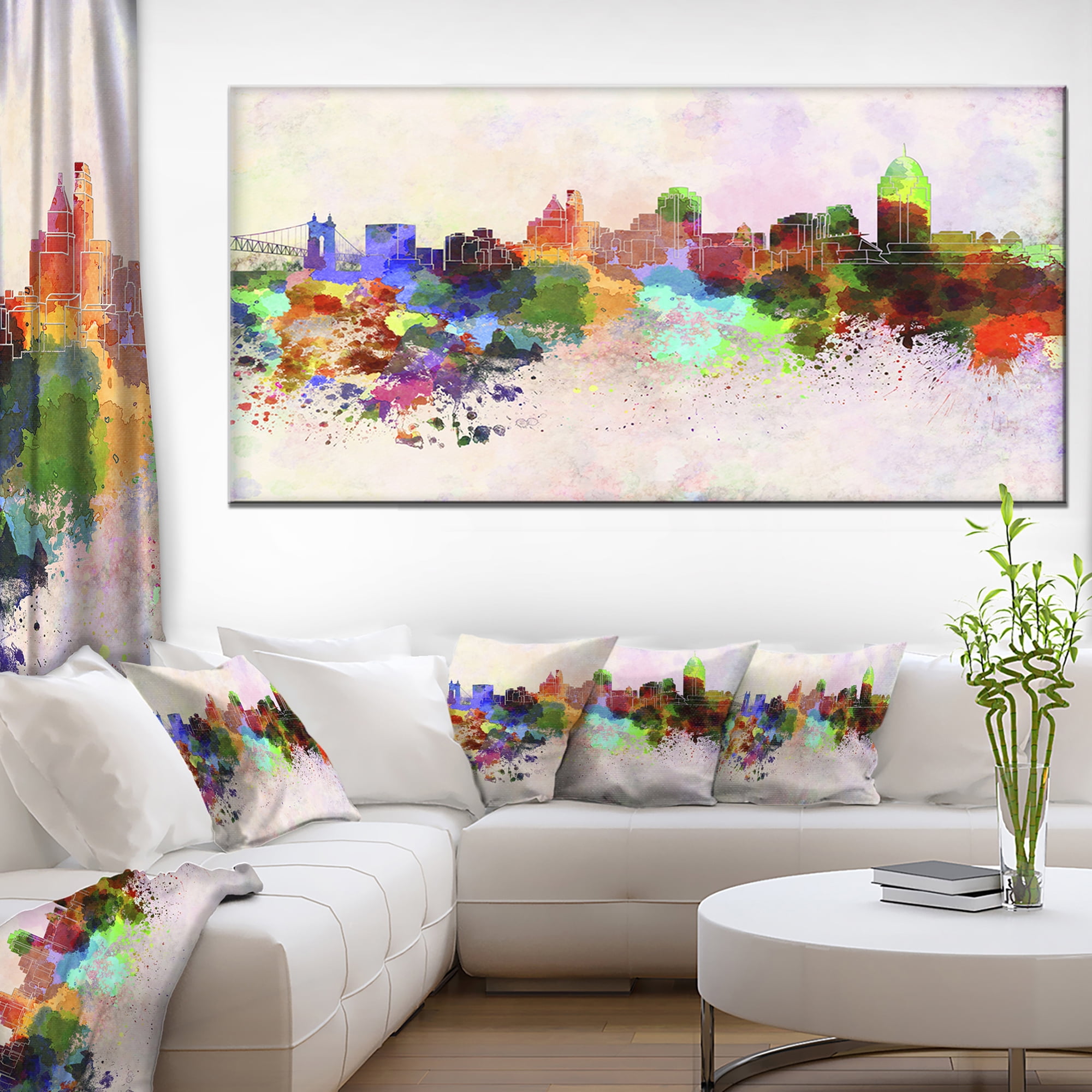 Cincinnati Skyline Cityscape Canvas Artwork Print Walmart Canada