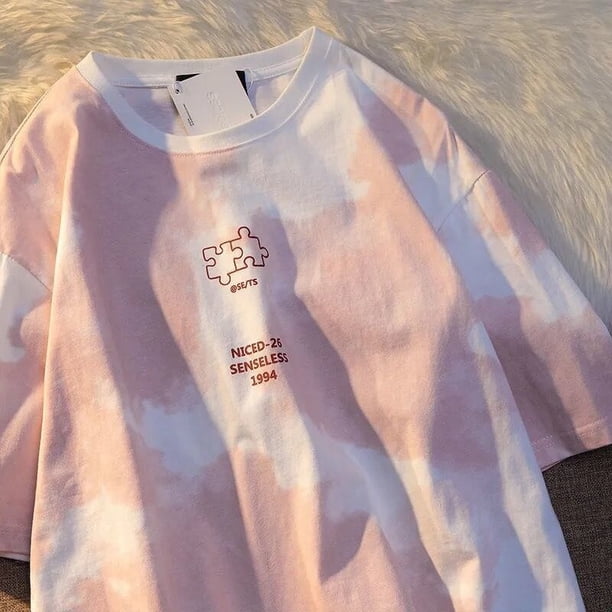 Verano nuevo estilo marea nacional estampado completo oso de dibujos animados Kawaii camiseta de manga corta mujer Retro suelta Harajuku Casual de gran tamaño Tan Jianjun unisex