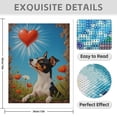 thumbnail image 3 of Diamond Art Kit for Adults, Dog Heart Sunflowers Poppies Blue Sky Diamond Painting for Adults Beginners, 5D DIY Diamond Art Painting Kits, Colorful Diamond Painting Craft for Home Decor 12x16, 3 of 7