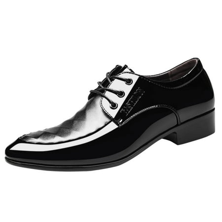 

Entyinea Mens Shoes Leather Formal Business Oxford Shoes Brogue Wingtip Retro Dress Shoes for Men Black 41