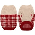 thumbnail image 5 of Kuoser Dog Cat Sweater, Warm Puppy Plaid Knitwear Jumper with Knitting Pattern, Soft Cotton Doggie Hoodie Winter/Autumn Pet Pullover Shirt for Small and Medium Dogs Cats, Red & Blue, 5 of 8
