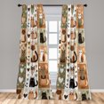 thumbnail image 4 of Ambesonne Cats Curtains 2 Panel Set, Modern Scandi Kitten Love Art, Pair of - 28" x 95", Ginger Olive Green White, 4 of 4
