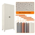 thumbnail image 3 of avobird 71'' 2 Shapely Door Cabinet With Lock, Metal Storage Cabinet with Doors and Adjustable Shelves, for Kitchen, Bedroom, Living Room, Beige, 3 of 6