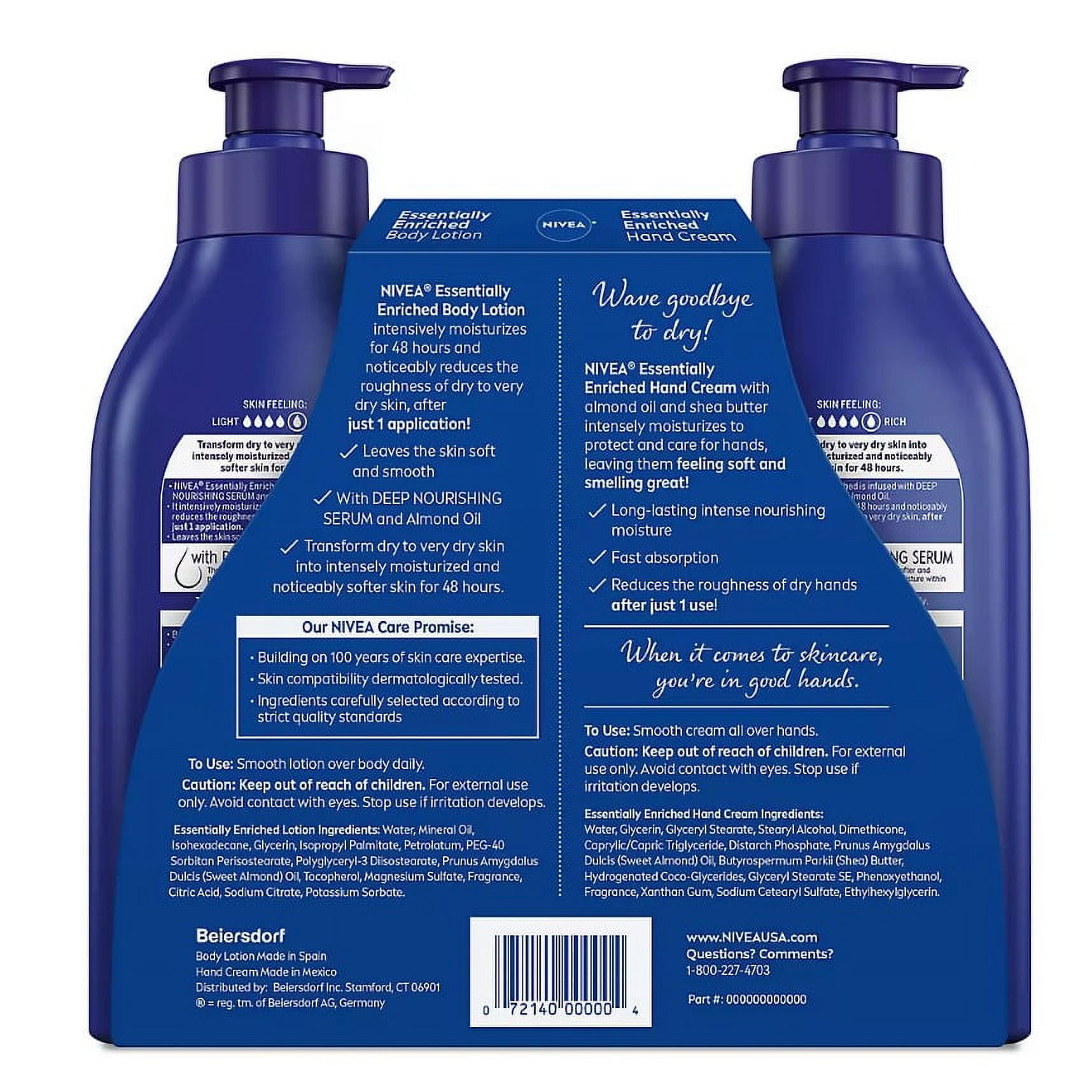 Nivea Essentially Enriched Body Lotion and Hand Cream Variety Pack