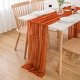 thumbnail image 1 of shiyou-AOKSUNONA Table Runner Terracotta Chiffon Table Runner Wedding 27x157 Inch Table Runner for Bridal Baby Shower Table Decoration, 1 of 4
