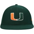 thumbnail image 2 of Men's Top of the World Green Miami Hurricanes Team Color Fitted Hat, 2 of 4