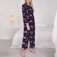 thumbnail image 3 of Balery Pink Planets And Stars Conjunto de Pijama con Estampado para Mujer, Conjunto de Dos Piezas con Manga Larga, Ropa de Dormir Suave con Bolsillos, Pijamas Cómodos-Large, 3 of 7