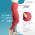 thumbnail image 4 of FITKICKS Crossovers Active Mid Rise Lifestyle Workout Leggings Leggings with Pockets, Clay X-Large (Women's), 4 of 8