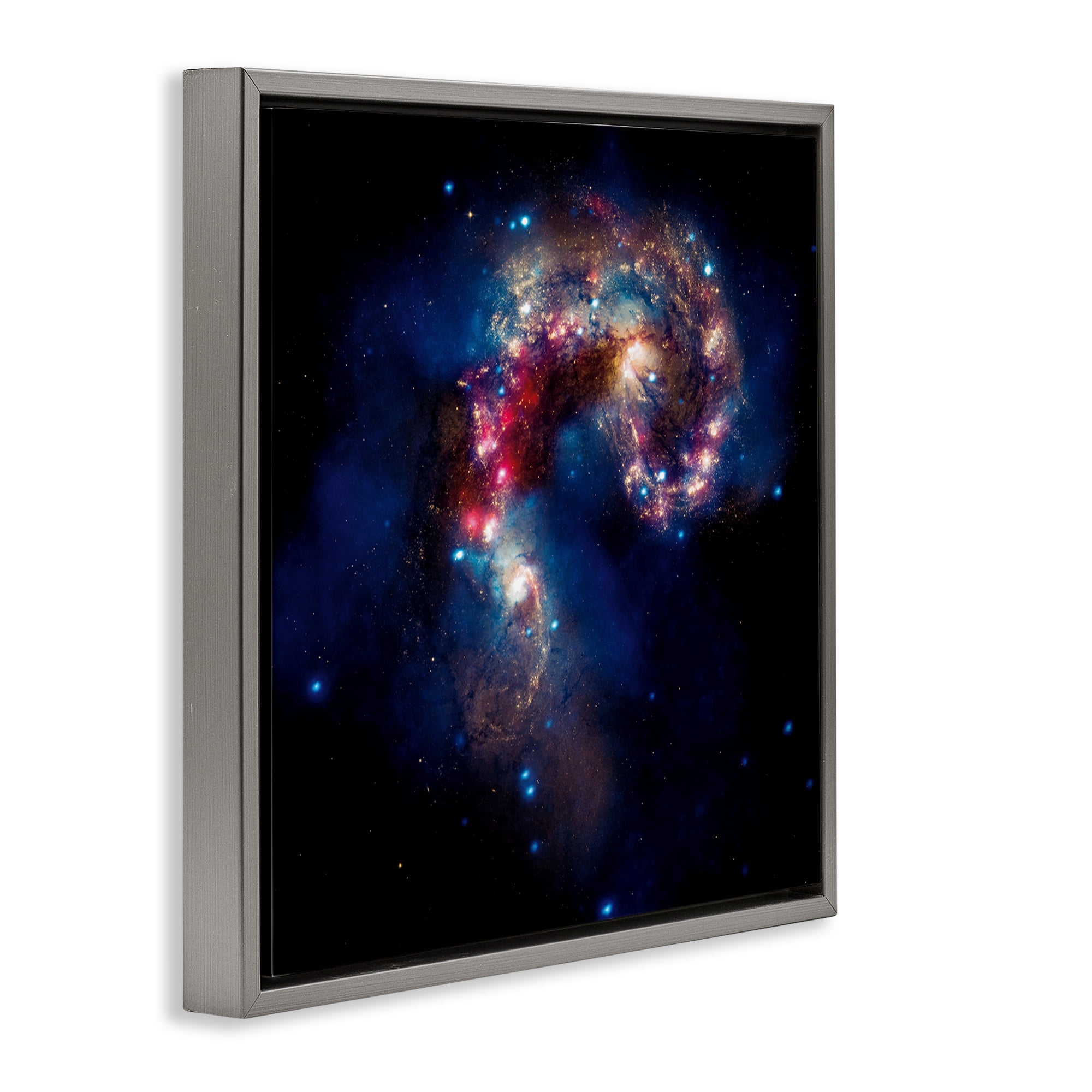 Stupell Industries Vivid Nebula Galaxy Astrology & Stars Photography Gray Floater Framed Canvas Art Print Wall Art, 25 x 25