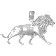 thumbnail image 1 of 14K White Gold Lion Pendant - 22 mm, 1 of 2