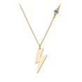 thumbnail image 1 of Lightning Bolt Charm Necklace with Gemstone, 1 of 6