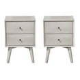 thumbnail image 1 of Alpine Furniture Flynn Mid Century Modern 2 Drawer Wood Nightstand Gray (2 Pack), 1 of 4
