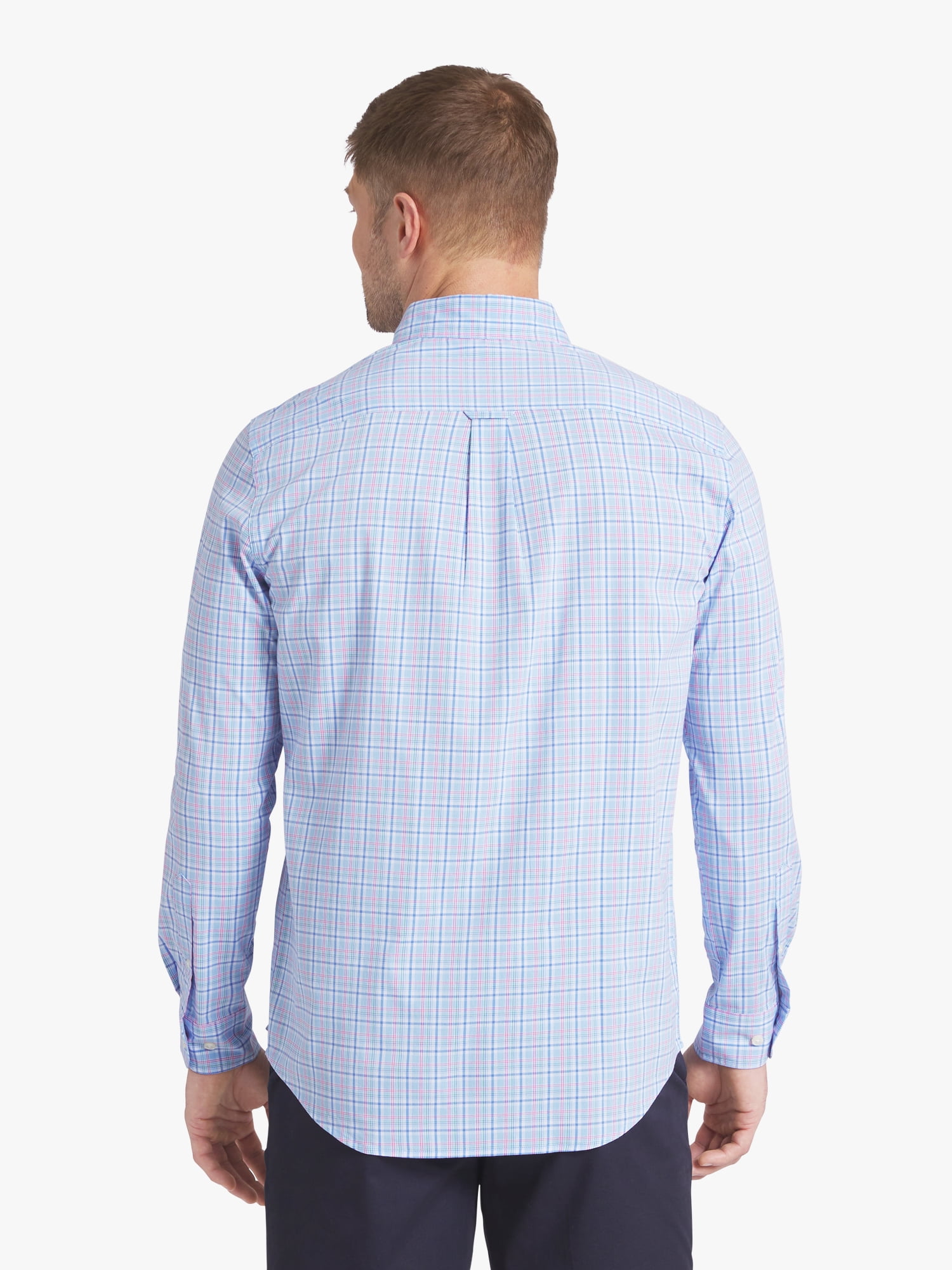 Chaps Men's & Big Men's Long Sleeve Easy Care Stretch Poplin Shirt, Sizes S-3XL