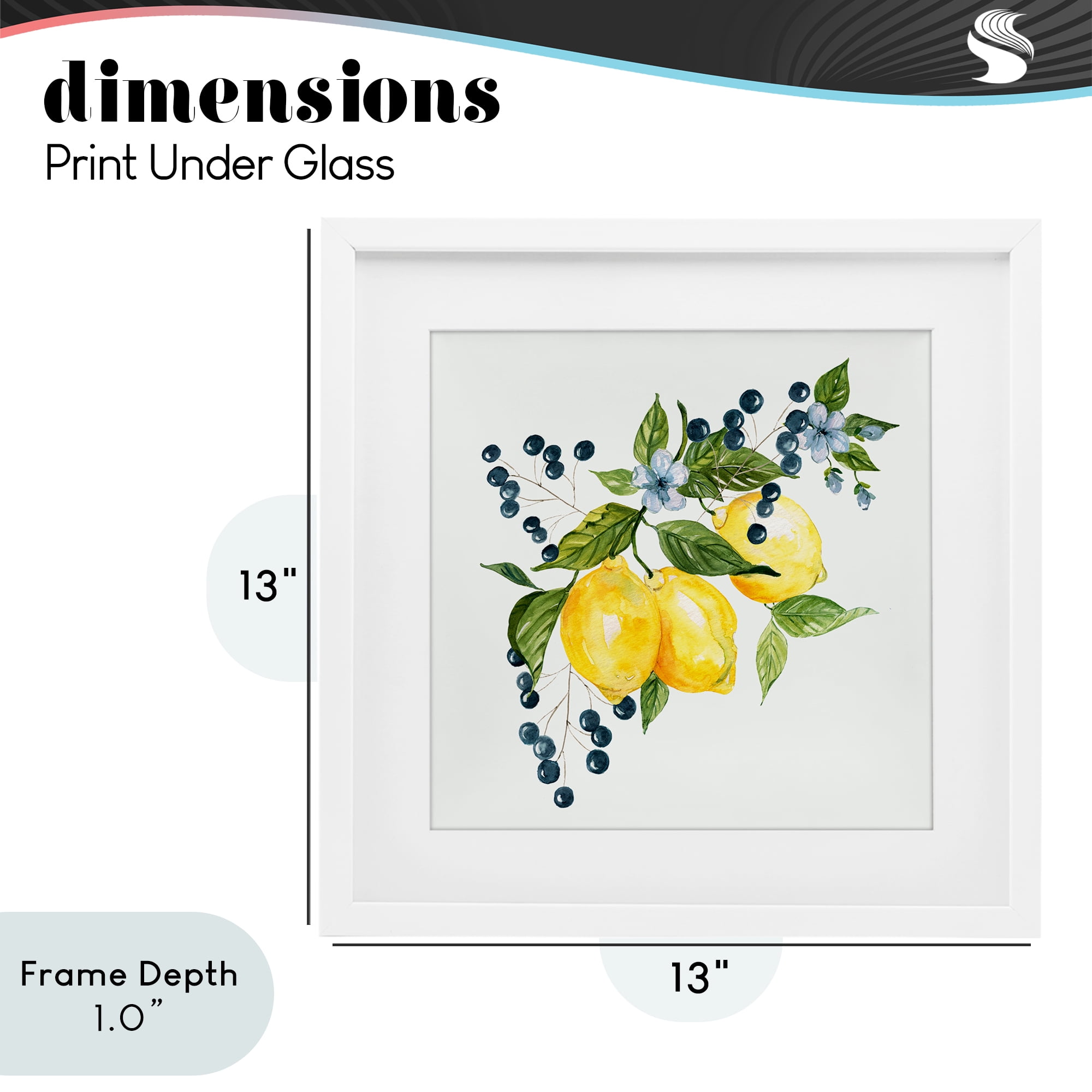 Stupell Industries Lemon Branch with Berries White Framed Print Under Glass, design by Livi Finn