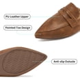 thumbnail image 3 of Ecetana Women's Pointed Toe Mules PU Leather Backless Loafer Flats Casual Slip On Shoes, 3 of 6