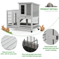 thumbnail image 4 of YODOLLA 37 inches Guinea Pig Cage Rabbit Hutch for Small Animals Bunny House with Removable Trays Grey, 4 of 7
