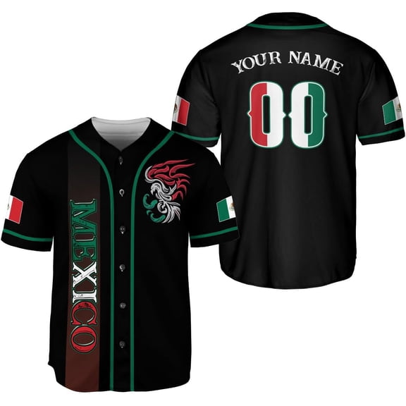 Mostprints Custom Mexico Baseball Jerseys Mexican Eagle & Flag Shirt for Teams, Mexico Shirts for Men & Women Size S-5XL (S)