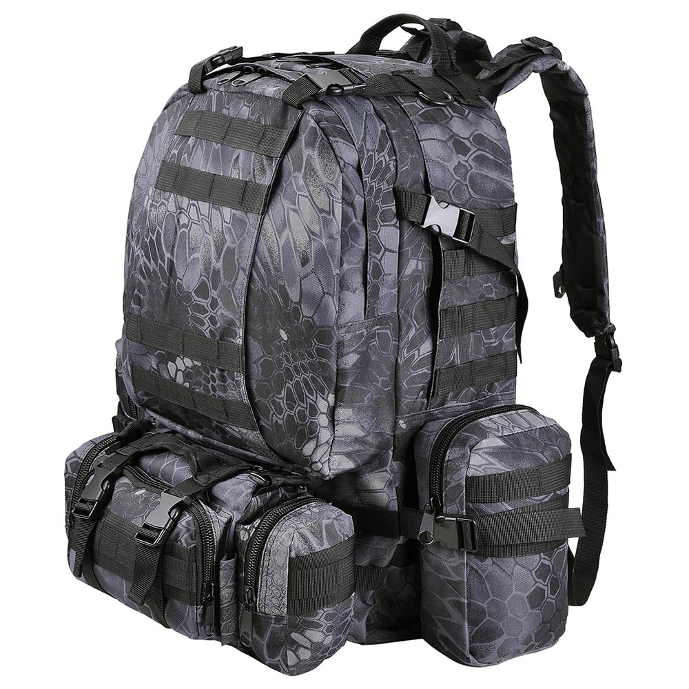black camping backpack