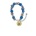 thumbnail image 2 of Delight Jewelry Goldtone Large Disc Letter - H - 3/4'' Blue Paw Print Bead Bracelet, 7"+2", 2 of 4