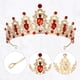 thumbnail image 3 of Tiara de corona de reina de cristal de imitación para mujer, tiaras de diamantes de imitación de princesa, accesorios para el cabello de Cosplay de fiesta de cumpleaños de boda de novia, tono dorado rojo Unique Bargains diademas de moda, 3 of 7