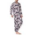 thumbnail image 2 of Sikiie Lilies Flowers Mens Pajama Set, Soft Warm Long Sleeve Sleepwear, Cozy Button-Down Pjs for Men-XX-Large, 2 of 7