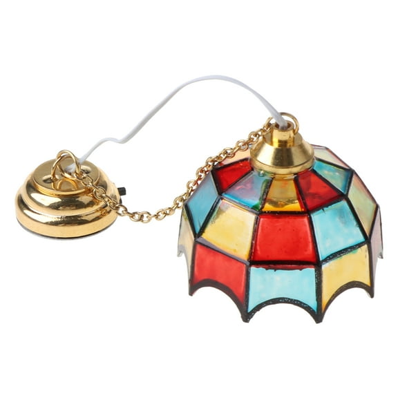 1:12 Scale Mini LED Chandelier Ceiling Lamp Model Dollhouse Miniature Accessory