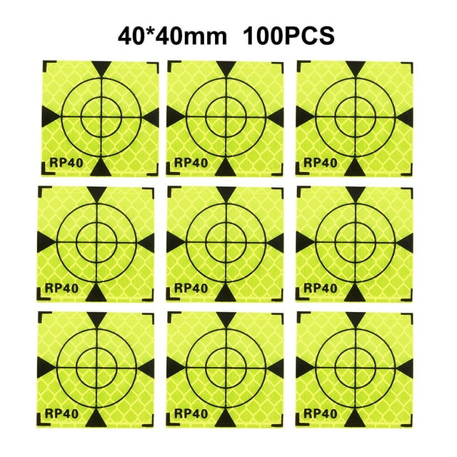 MYG 100 Pcs 0/30/40/50/60mm Réflecteur de station Totale Cible Réflecteur