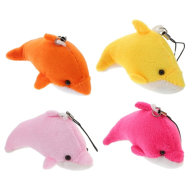 4 colgantes de delfín de peluche para niñas, adorables delfines de peluche para decorar mochilas y regalos de fiesta