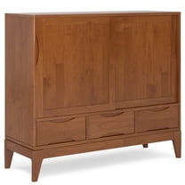 Harper 48 inch Wide Solid Hardwood Mid-Century Modern Medium Storage Cabinet in Teak Brown