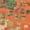 Multi-color, variant on Unique Loom Ivy Jardin Rug Orange/Hunter Green 6' 1" Round Abstract Contemporary Perfect For Dining Room Entryway Bed Room