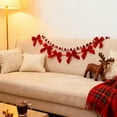 thumbnail image 3 of Dserfhy Christmas Velvet Bow Garland Decoration Pre-Strung Red White Ball Ornament Home Office Living Room Bedroom Xmas Tree Mantel Fireplace Shelf Indoor Holiday Decor, 3 of 8