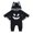 Black, variant on Black Bat Costumes Orange Cloak Romper with Big Ear Hat Halloween Bodysuit Bat Outfits