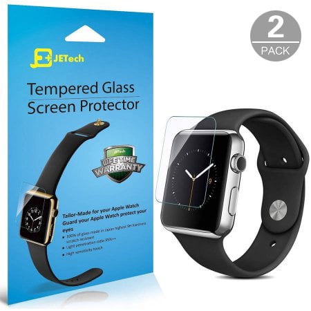 2-Pack,JETech 38mm Premium Tempered Glass Screen Protector for Apple Watch Series 1 and 2