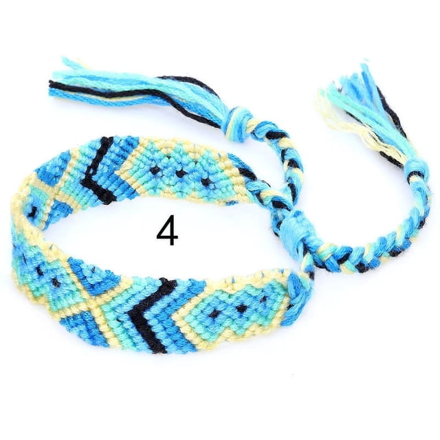 Pulsera tejida estilo arcoíris hecha a mano Pulsera de la amistad de la suerte