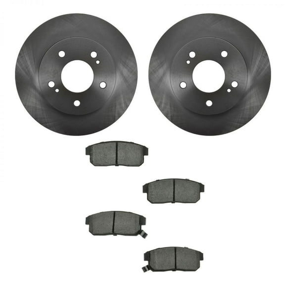 TRQ Rear Brake Pad & Rotor Kit Brake Pads Brake Rotor Semi-Metallic Fits Select 2001 INFINITI I30 2002-2004 I35 2001-2003 Nissan Maxima