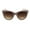 Beige Brown, variant on Womens Classic 90s Horned Cat Eye Plastic Mod Sunglasses Black Smoke