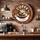 thumbnail image 5 of Reloj de pared moderno con motivo de café, reloj decorativo de madera para salón, silencioso. 30 centímetros, 5 of 7