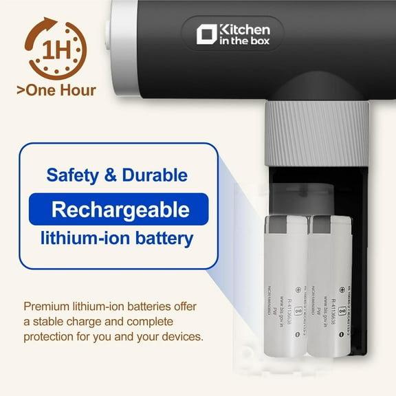 Cordless Rechargeable Hand Mixer with 6-Speed Digital Display, Beaters, Whisks, Charging Base & USB-C