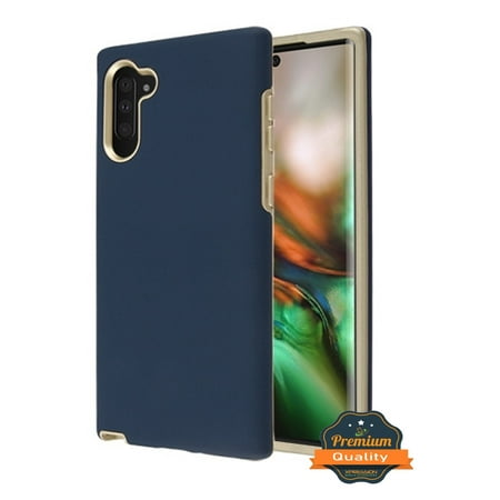 Samsung Galaxy Note 10 (6.3") Phone Case Ultra Slim Hybrid Shockproof Impact Armor Rubber Dual Layer Rugged Protective Hard PC Bumper & Soft TPU Back Cover BLUE GOLD Case for Samsung Galaxy Note 10