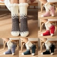 thumbnail image 7 of Lovskoo Mid-Calf Fuzzy Fluffy Socks for Women Girl Christmas Printing Socks Fuzzy Slipper Socks Winter Warm Sleeping Non-Slip Plush Comfy Socks Dark Gray, 7 of 7