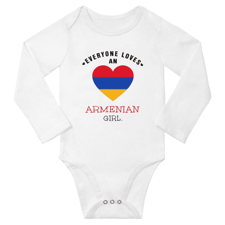 

Everyone Loves An Armenian Girl Baby Long Slevve Bodysuits (White 6-12 Months)