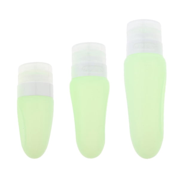 Envases De Silicona Para Botellas , Champú Y Loción De , , 37 / 60ml89ml, Set De 3 Verde