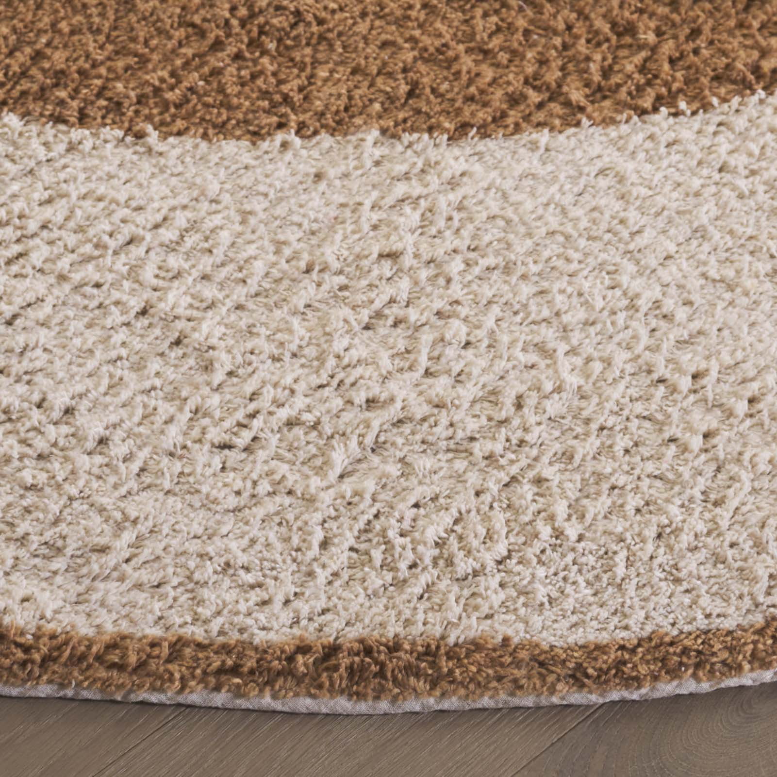 Safavieh Easy Care Anselmo Bordered Area Rug, Ivory/Light Brown, 6' x 6' Round